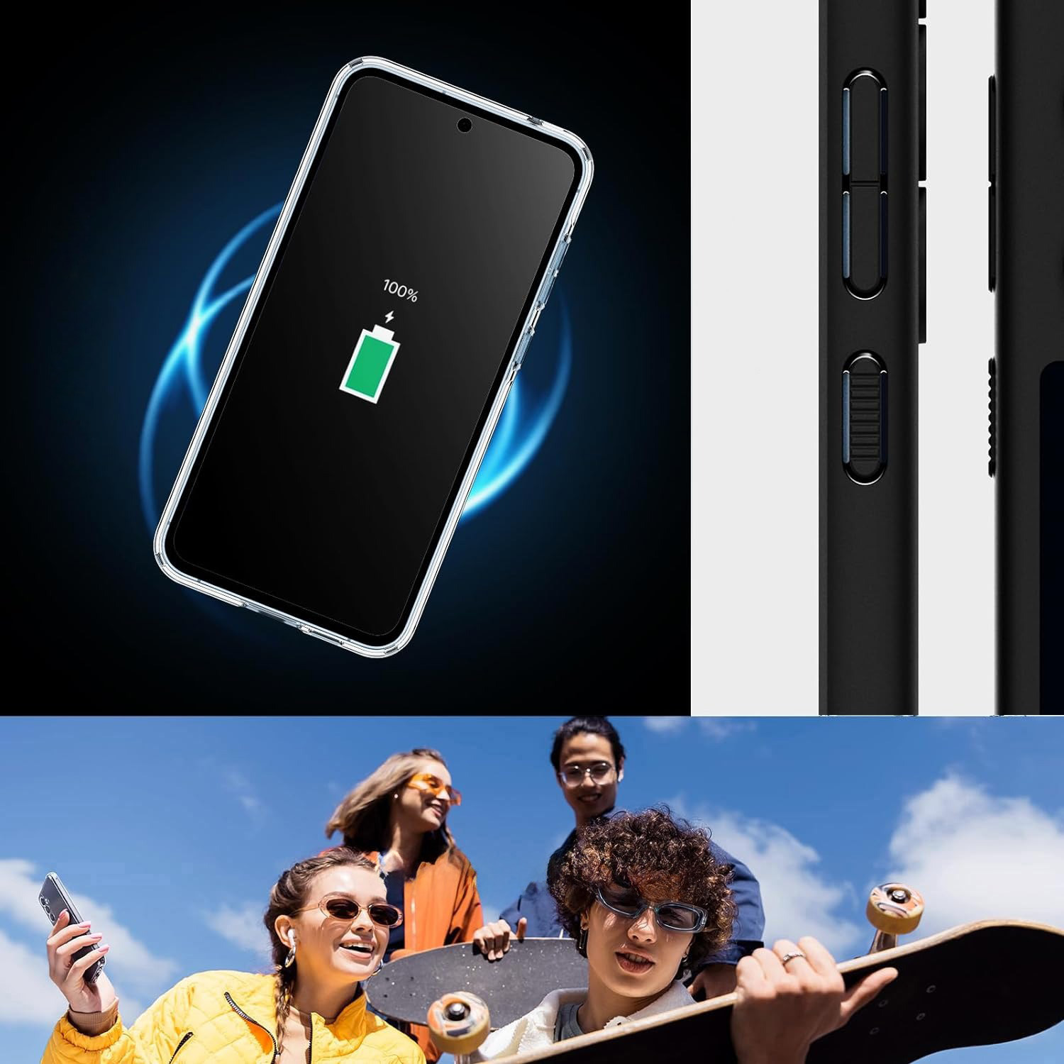 Etui Spigen Ultra Hybrid do Galaxy A55 5G, przezroczysto-czarne
